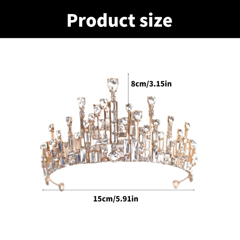 Baroque Styles Crystal Headband Shimmering Hairhoop Tiaras Jewelry for Women Evening Party and Stage Performances Y08E