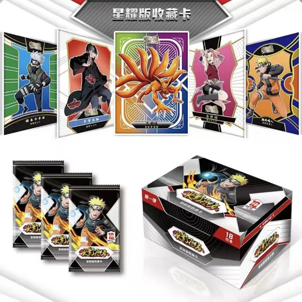 Naruto Card Series Peripheral Collection Anime Akatsuki Member Character Rare Rainbow Silver Folding Card Boys and Girls Gifts