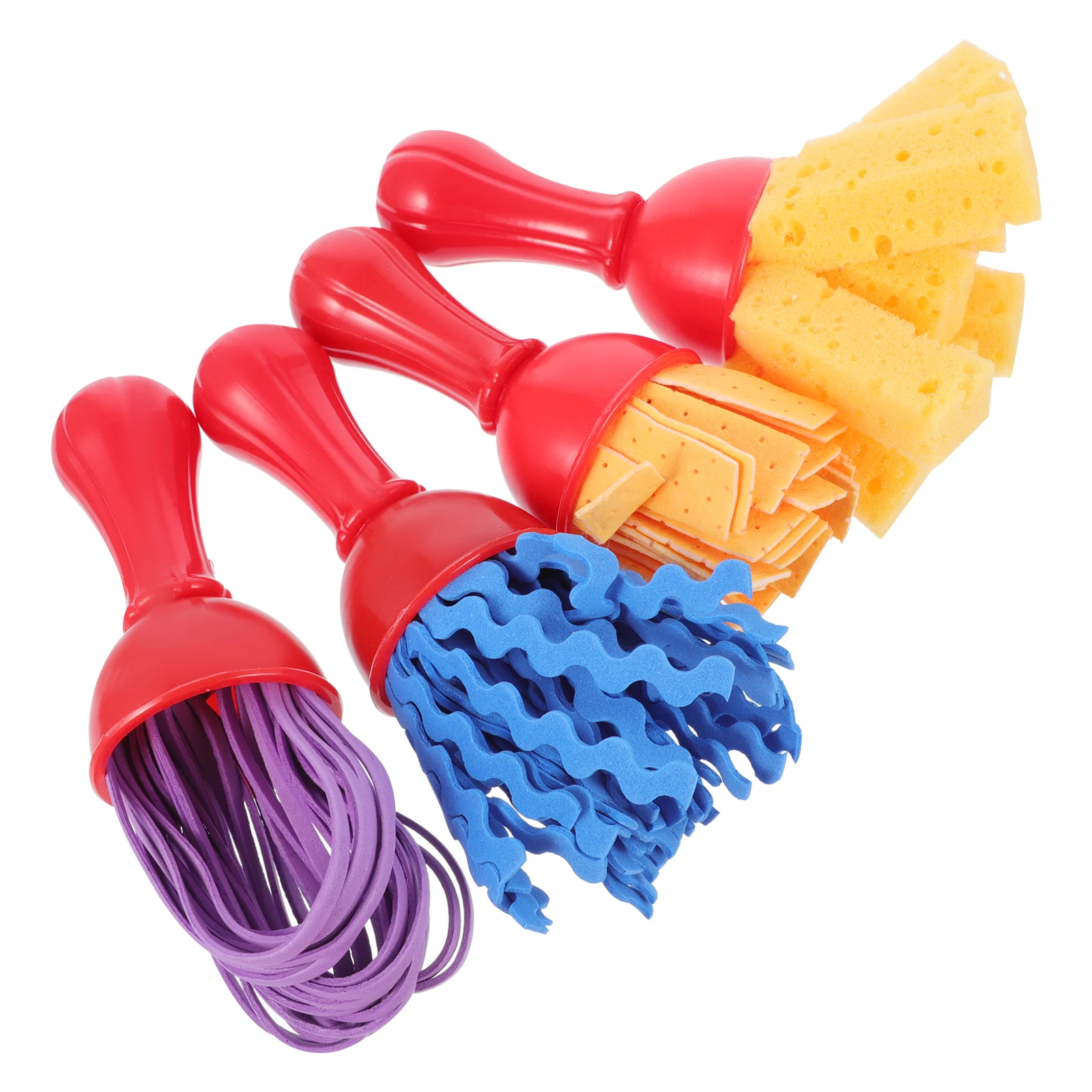 

4Pcs Kids Paint Sponge Brush Drawing Tool for Children Educational Doodling Art Crafts Brush Reusable Coloring Activity Set