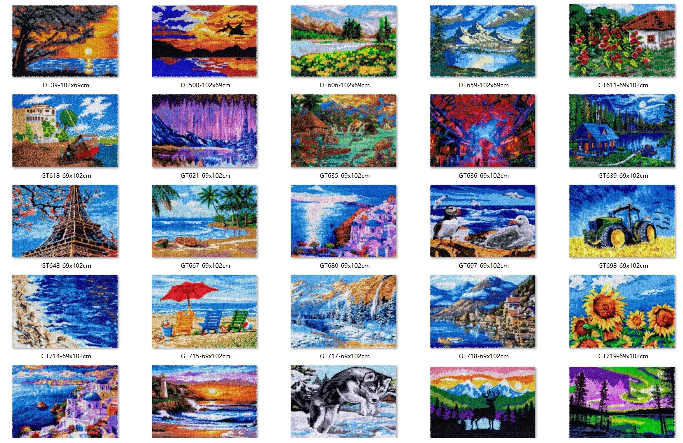 

Наборы ковриков с крючком-защелкой, наборы для изготовления гобеленов с предварительно напечатанным холстом, вязание крючком, рукоделие, поделки для взрослых, пейзаж 69-102 см