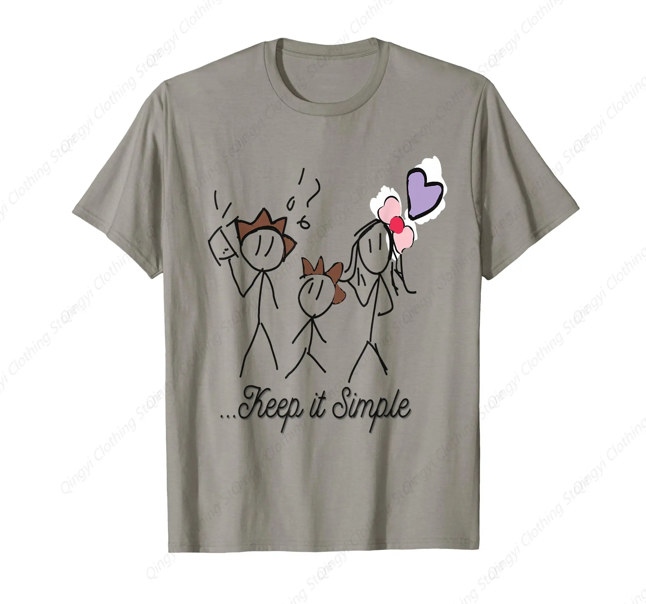 

Minimalist Stickman Drawing with Inspiring Keep It Simple T-Shirt