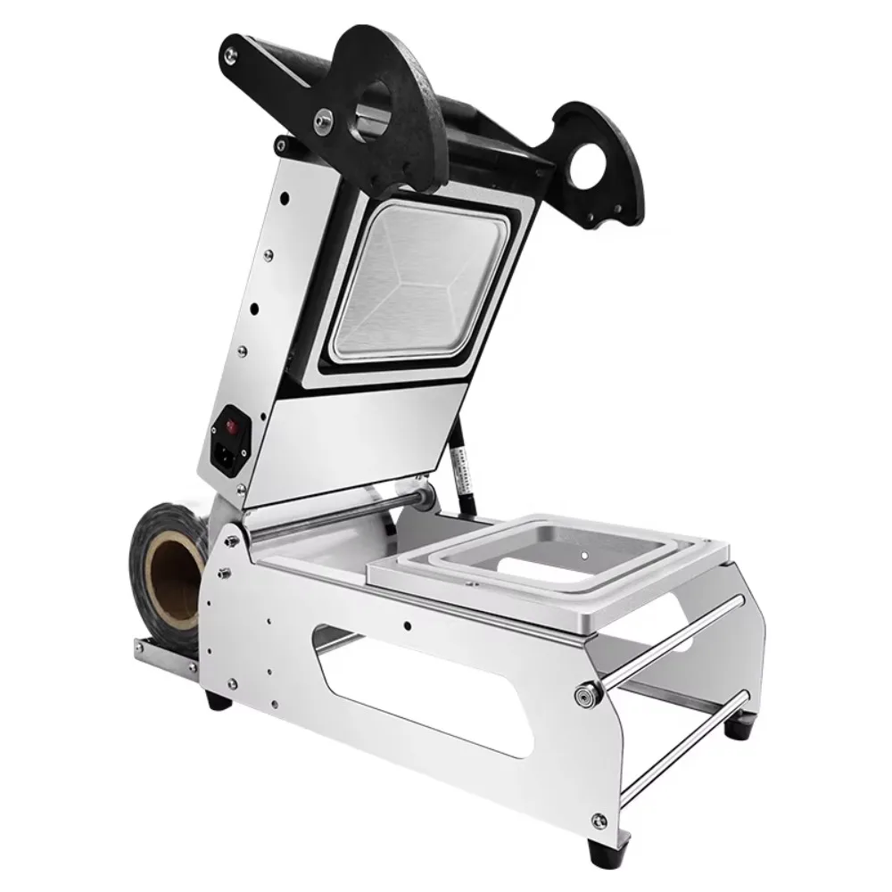 Manual Food Tray Heat Sealing Machine, Plastic Sandwich Tray & Aluminum Foil Container Tray Sealer Equipment for Shop Use