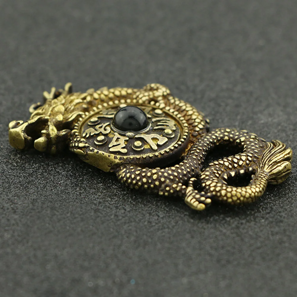 

Brass Dragon Pendant Retro Vintage Keychain Charms Animal Statue Decor 2024 Figurine Metal Pendants H made Gifts