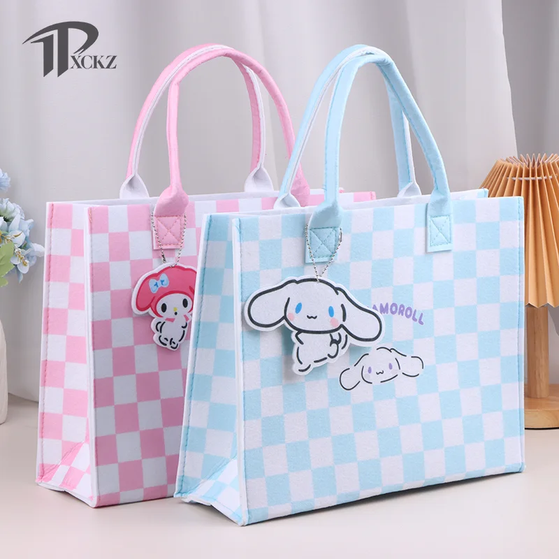 

Kulomi Felt Tote Bag For Women Girls Large Capacity Sanrio New Melody Cute Fashion Large Capacity Designer Hand Bag