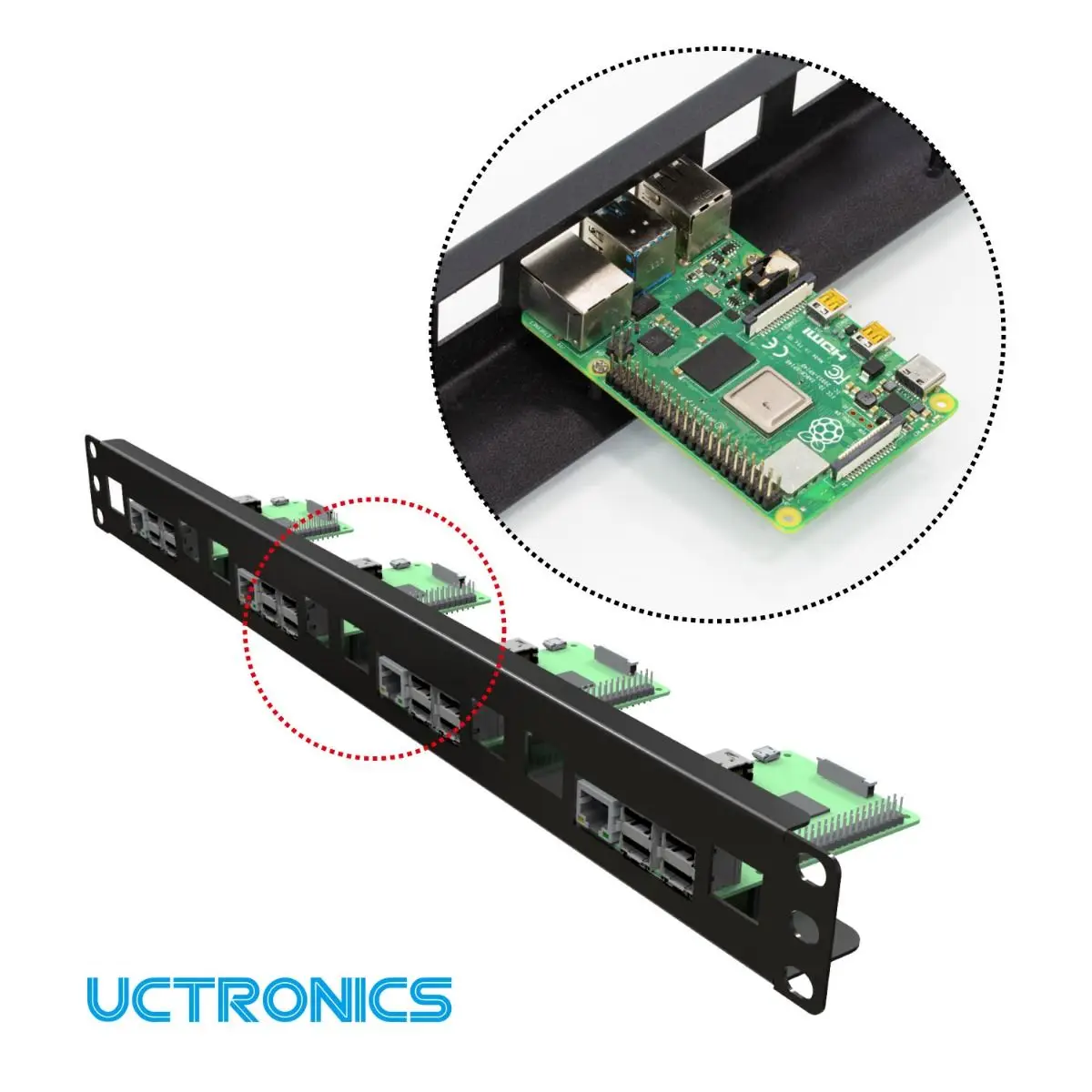 Imagem -04 - Rack para Raspberry pi 19 Rackmount Suporta 14 Unidades Todos os Modelos Raspberry pi b b Mais Uctronics1u