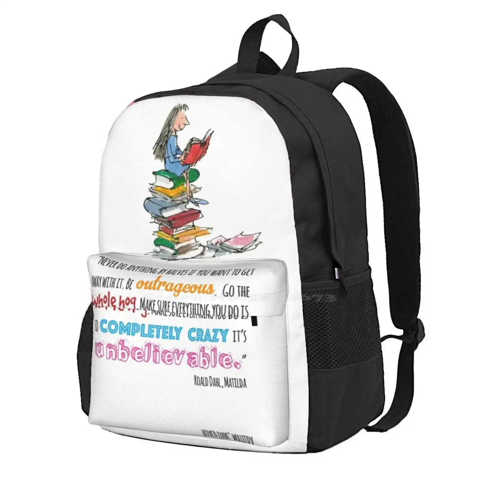 Matilda Hot Sale Schoolbag Backpack Fashion Bags Dahl Girl Reading Magic Trunchbull Love Books