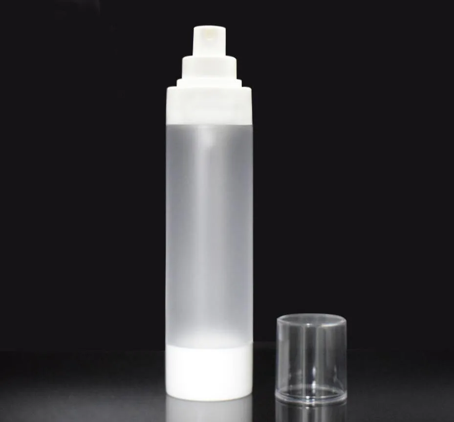 Bottiglia senz'aria satinata in plastica da 100 ml siero/lozione/emulsione/fondotinta toner ialuronico spruzzatore WC skim care imballaggio cosmetico