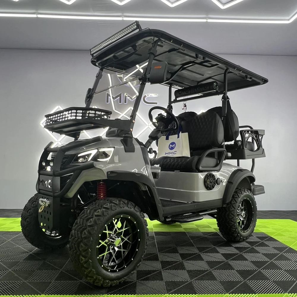 High Performance Lifted Golf Cart 48V 60V 72V Lithium Battery 4 Wheel Drive 4 Seats Electric Golf Cart with Solar Panel Golf car