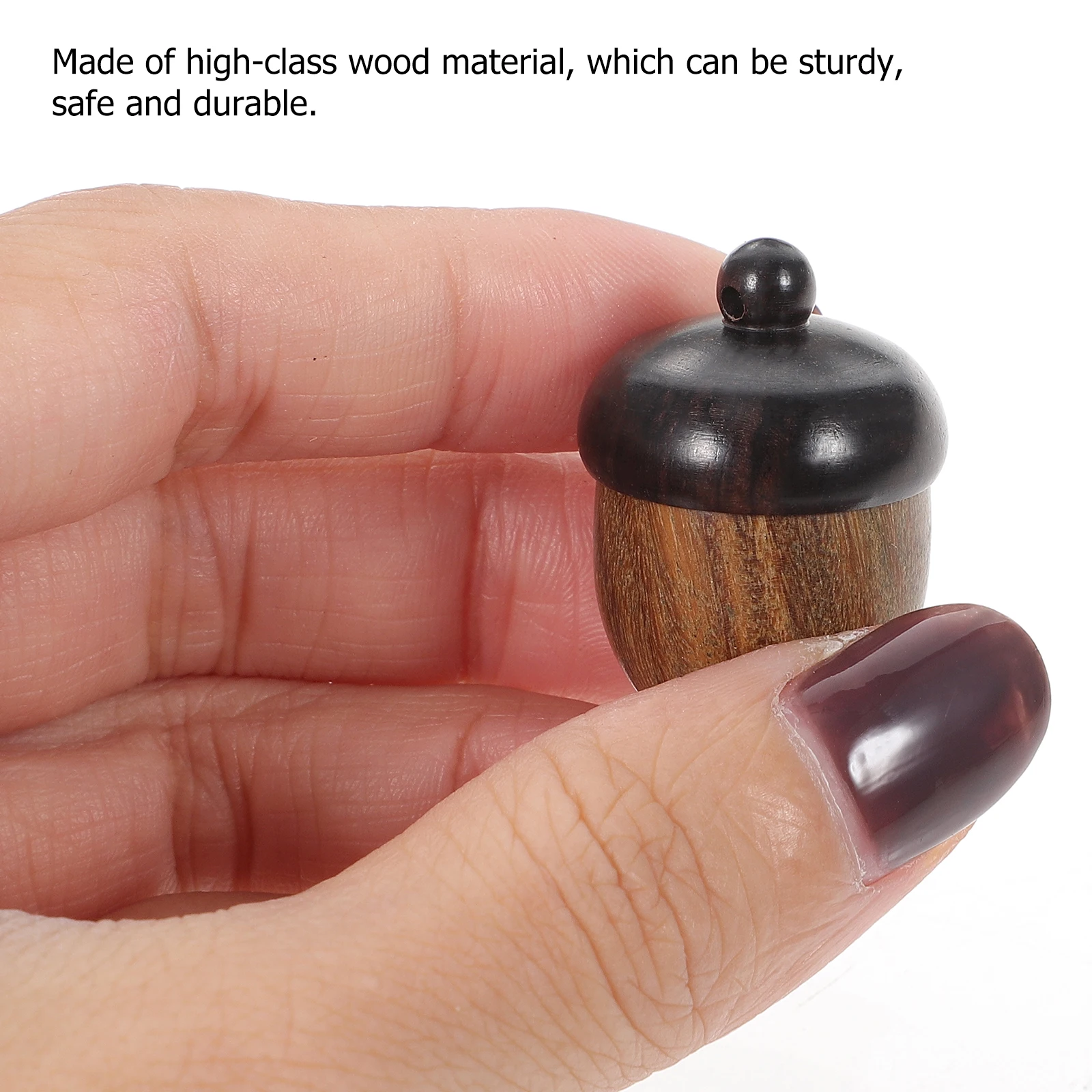 

2 Pcs Wooden Nut Pendant Acorn Pendants Decorative Ornament Decorations Jewelry Necklace