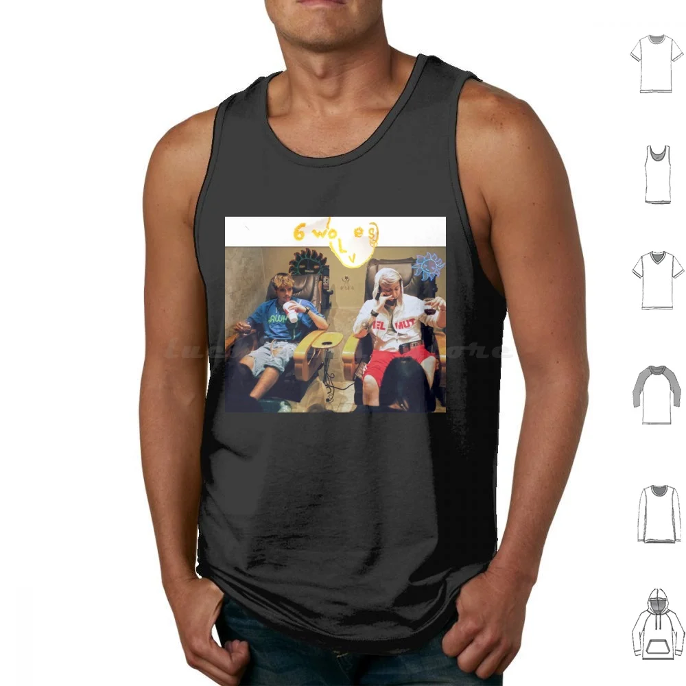 6 Wolves Tank Tops Print Cotton Funny Call Drink Dark Cool 6 Dogs Artist Style Album Cover Rip 6 6dogs Dogs Rap Singing