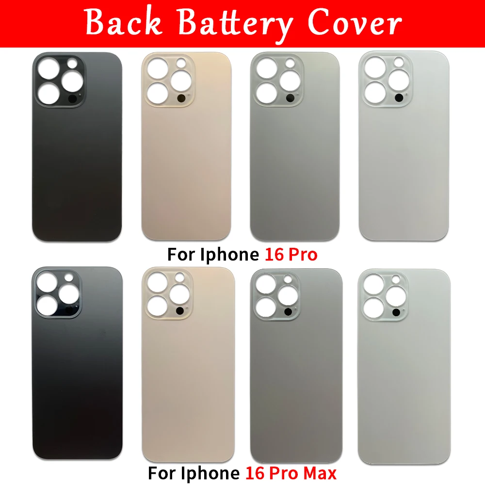 NEW Big Hole For iPhone 16 Pro / 16 Pro Max Battery Back Cover Glass Rear Door Replacement Housing Case