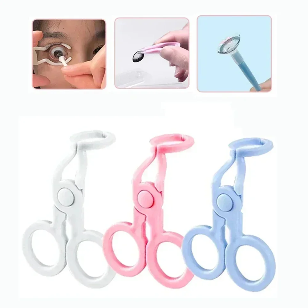 العناية بالعين عدسات لاصقة الواضع مزيل البلاستيك لينة المدببة الملقط قضيب دعم الجفون مساعد ارتداء أدوات عدسة الملحقات #1