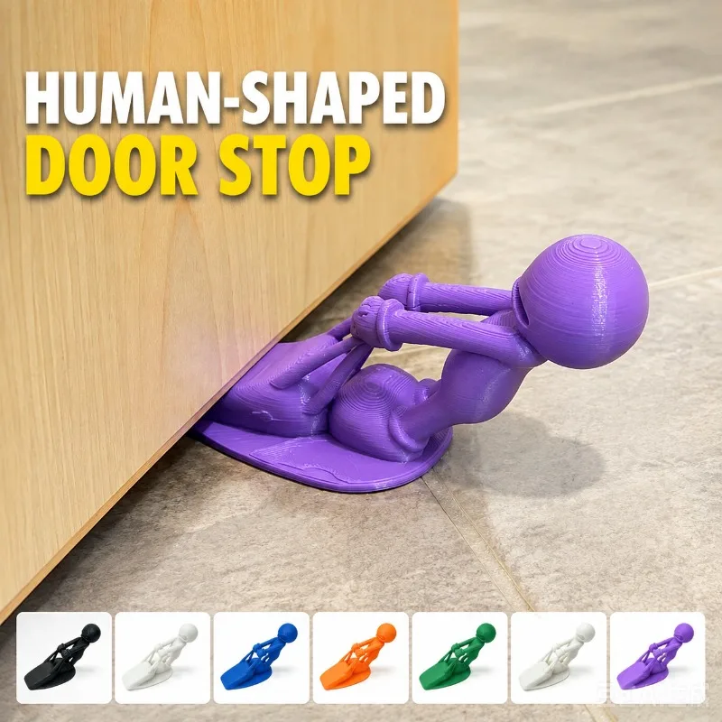 Creative Human-shaped Door Stopper, Funny Little Figure Holder, No Drill Installation Door Stop, Anti-collision Door Fixing