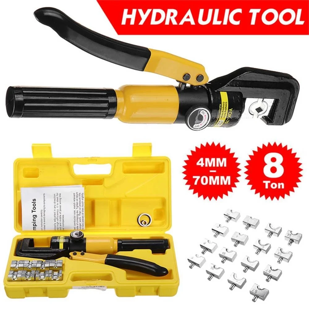 Cable Terminal Lug Hydraulic Crimping Tool Clamp Punch YQK-70 Range 4-70mm2 Pressure 8 Tons