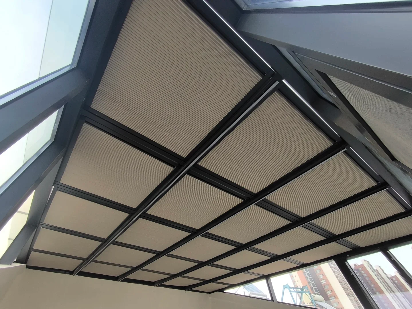 Tuya Smart Motorized Skylight Honeycomb Blinds Full Blackout Fabric Custom Size Electric Cellular Shades for Roof Window