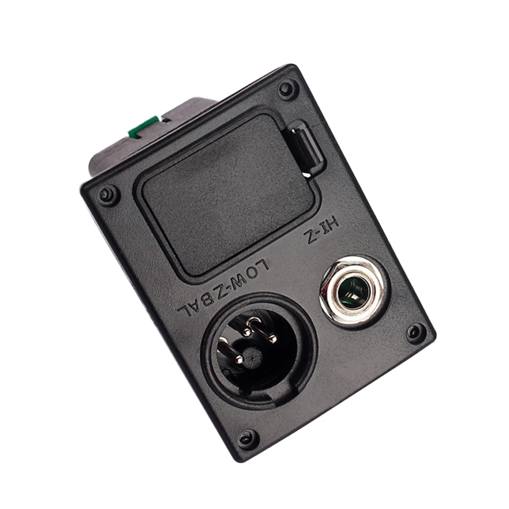 

9v Box for Guitar Bass Ukulele Metal Contact 4 Pin Jack 6 35mm Output Wiring System Easy Replacement Holder