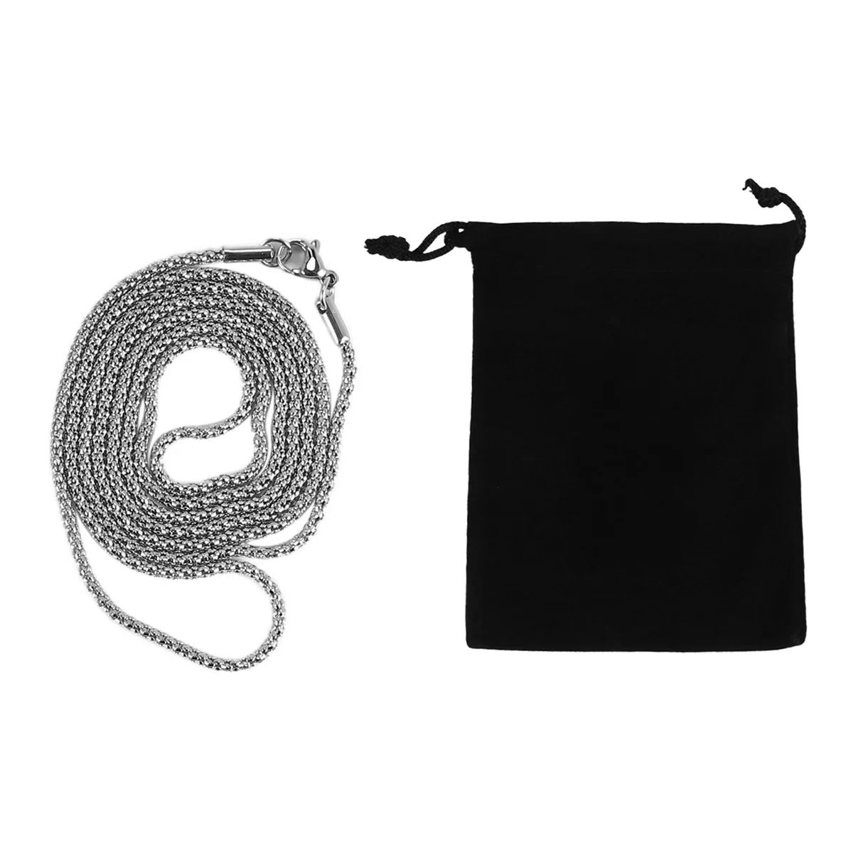 A88M Jewelry Women Chain สร้อยคอโซ่เกราะสแตนเลส สีเงิน กว้าง 2 มม. ยาว 80 ซม