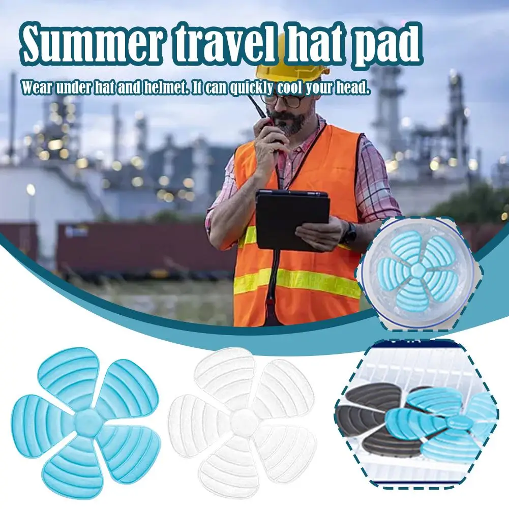 Reusable Summer Travel Cooling Ice Mat Liner Helmet Cool Pad For Outdoor Worker With Good Cooling Performance For Cycling E5R6