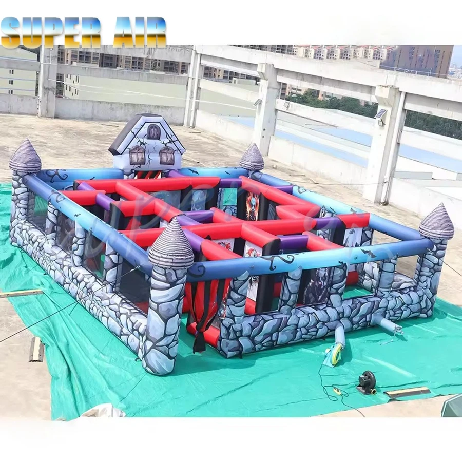 Spedizione aerea veloce a porta, labirinto gonfiabile di Halloween per bambini