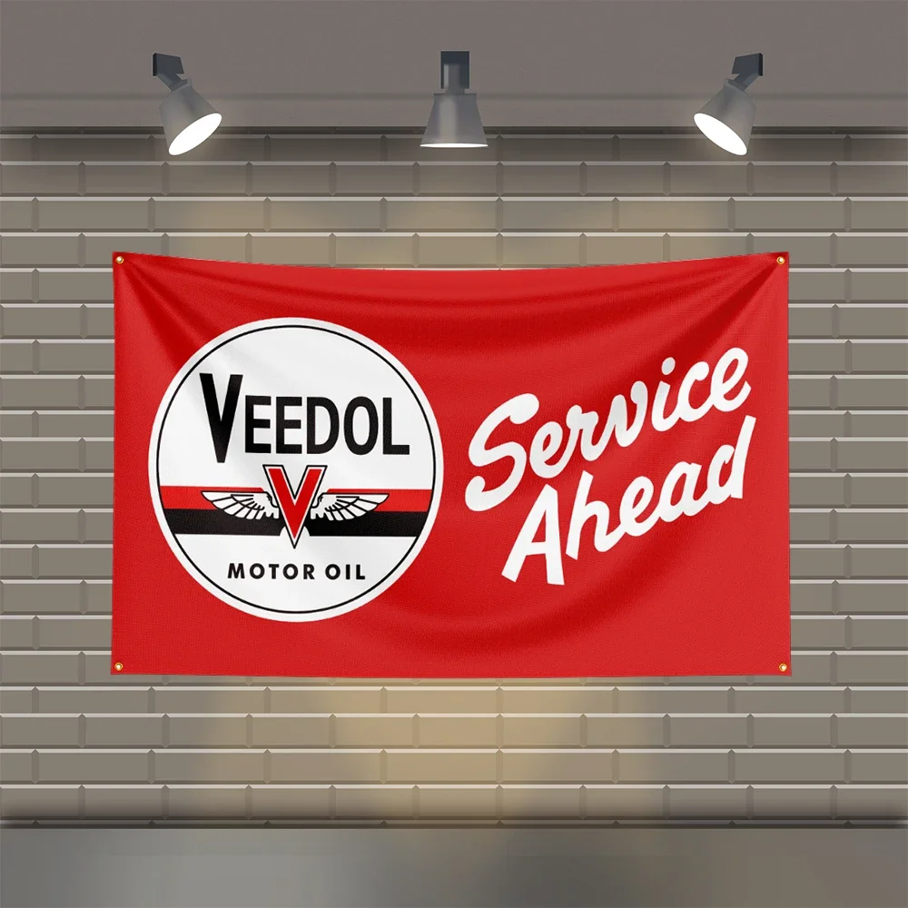 3x5 FT V-Veedols Racing  Flag Polyester Printed Cars Flags for Room Garage Decor