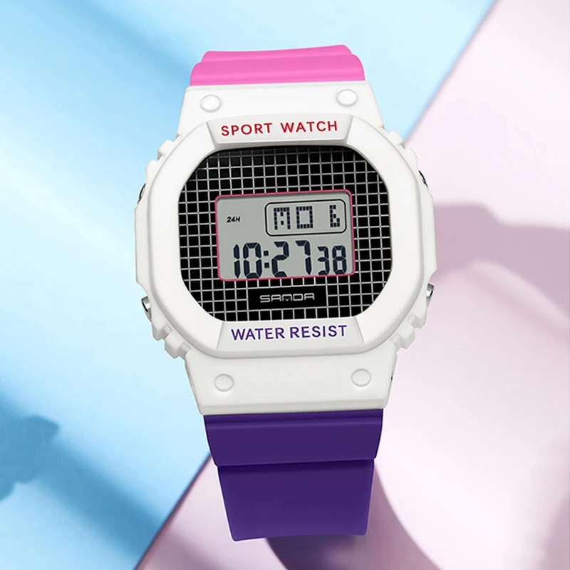 Uthai Ce143 Jeugd Vitaliteit Vierkant Multifunctioneel Kinderhorloge Mode Sport Waterdichte Kalender Student Elektronisch Horloge