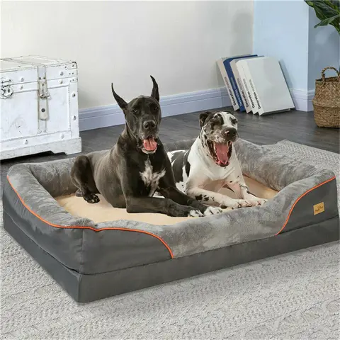 Jumbo grande cama ortopédica para cães, espuma de memória, sofá para animais de estimação, à prova d'água, almofada elevada, quente, filhote de cachorro, capa removível