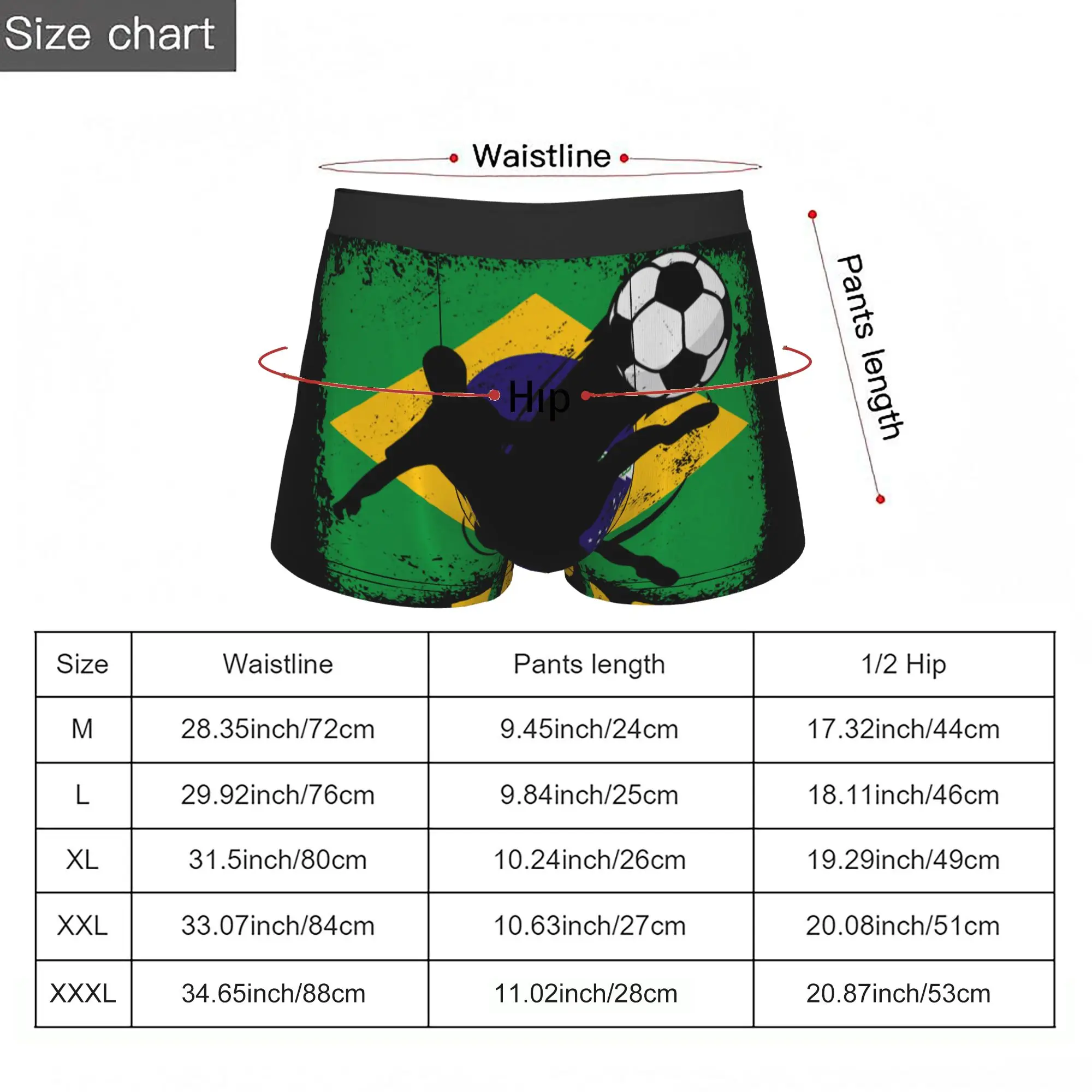 Brazilian National Flag Brazil Football  Brasil Underpants Breathbale Panties Men's Underwear Print Shorts Boxer Briefs view 5