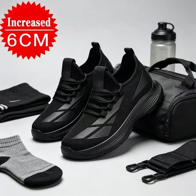 

Casual Shoes Men's Height Increase Sneakers 6/8CM Outdoor Breathable Casual Shoes Men Running Shoe Mesh Soft Sole Men's Shoes