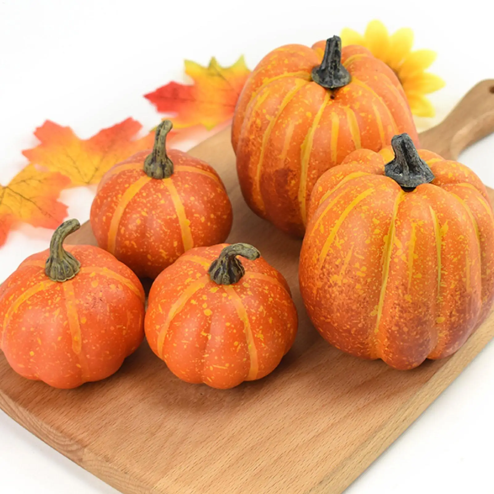 7Pcs Artificial Pumpkin Halloween Decorations for Home Mini Fake Pumpkin Autumn Harvest Party Thanksgiving Ornaments Props - view 6
