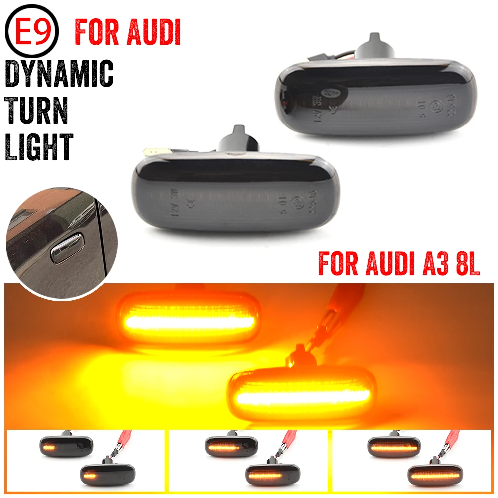 

2 шт. светодиодные динамические боковые габаритные огни указателей поворота для Audi A3 S3 8L 2000-2003 A8 D2 1999-2002 TT 8N 2000-2006