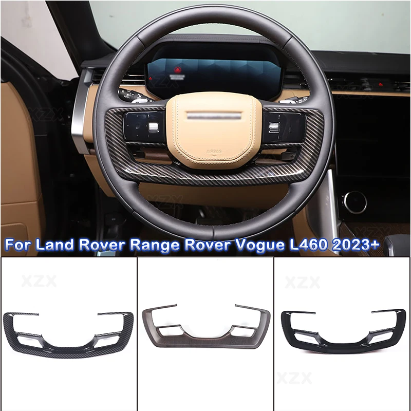 Pour Land Rover Range Rover Vogue L460 2023 +, cadre de volant intérieur en fibre de carbone ABS / noir brillant, accessoire de garniture