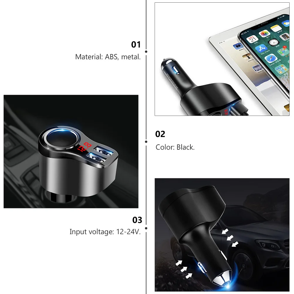 

Dual USB Car Phone Digital Display Fast Charging Device 12-24V Compatible Mobile Phone Overvoltage Protection