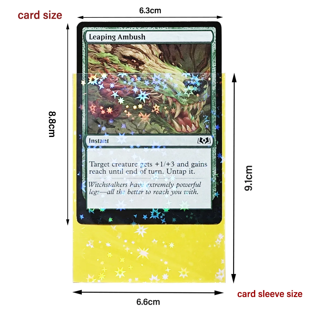 100pcs Star Laser Flashing Holographic Card Sleeves 66x91mm Fit for TCG Cards Kpop Photocard,Excellent Christmas Halloween Gifts