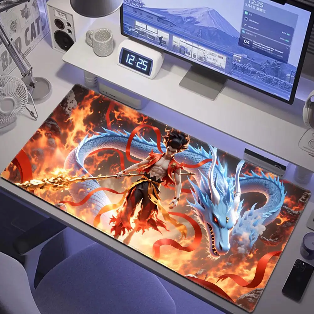 

HYBXAXC Nezha Movie Animation Mousepad Mouse Mat Desk Mat With Pad Gaming Accessories Prime Gaming XXL Keyboard Pad Padding Mat