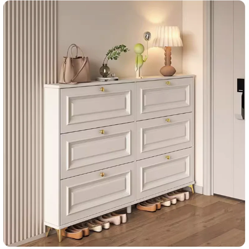 

Nordic Style Modern Shoe Cabinet White Minimalist Narrow Living Room Shoe Cabinets Slim Wooden Szafka Na Buty Furniture Home