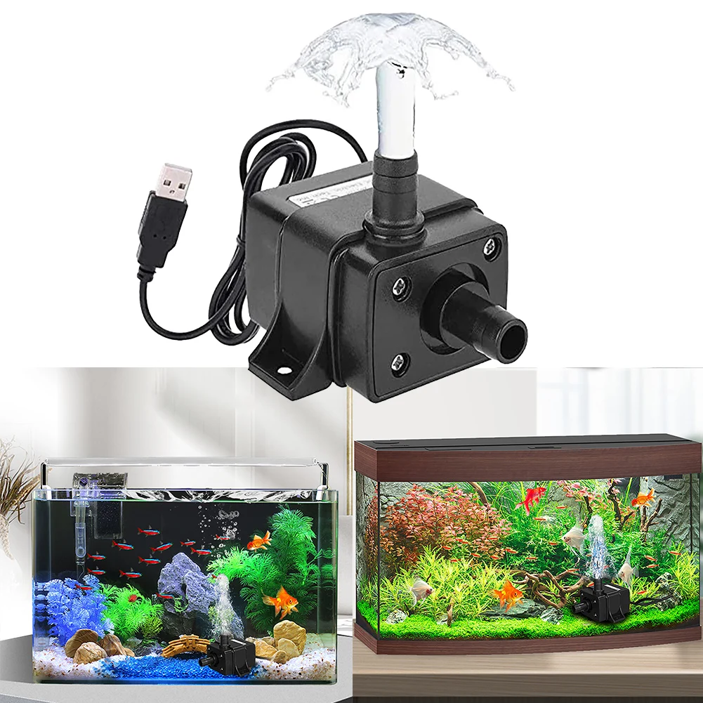 مضخة مياه معالجة USB فعالة بدون فرش 120LH DC5V للبيئات المائية مثالية للنوافير والخزانات