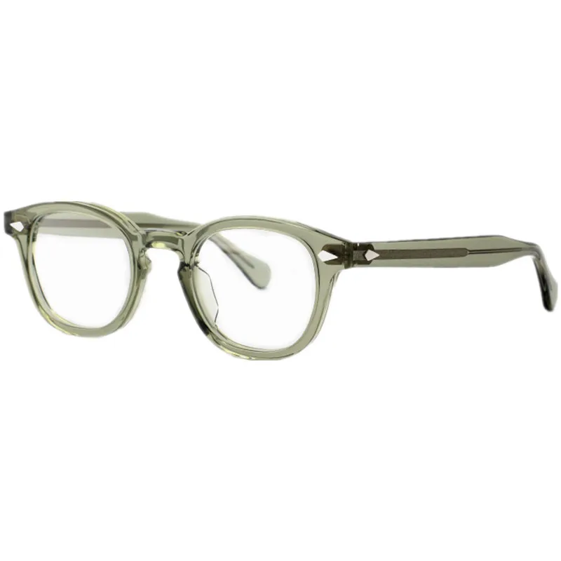 

New Transparent Light Green Johnny Depp Glasses Frame Euro-Am Big Sizes Classical Unisex Plank Retro-Vintage Eyeglasses