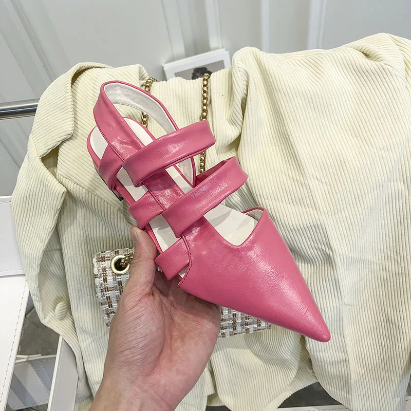 

Summer Spring New Party Slip on Shoes Fashion Vintage Hollow Pink Flats Shoes Women Sexy Shallow Pointed Toe Pumps