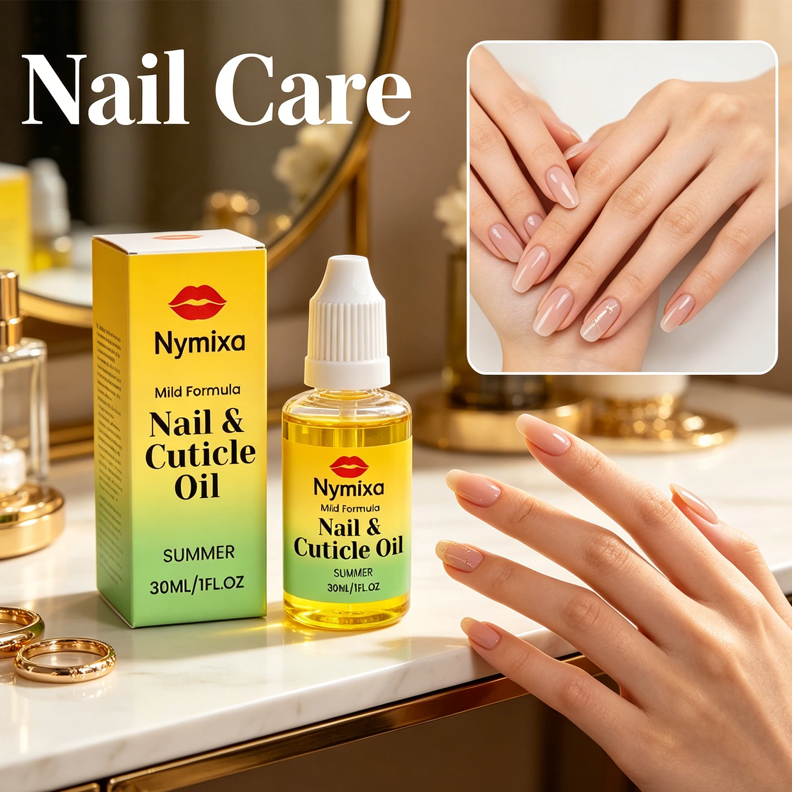 

Nymixa Nail Care Serum Refresh Moisturize Nails Gentle Shine Smooth Texture Soften Nails Dropper Nail Cuticle Care Fast Absorb