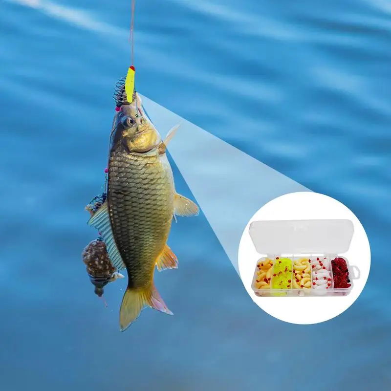 Bluegill-Appât Élsouple pour la pêche en eau douce, leurre pour attraper des poissons comme les truites sur glace, prévient la mouche, 125 pièces