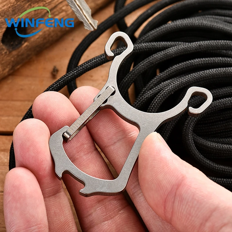 

Titanium Alloy Self Defense EDC Tools Key Chain Bottle Opener Pocket Slingshot Keyring Emergency Glass Breaker Survival Supplies