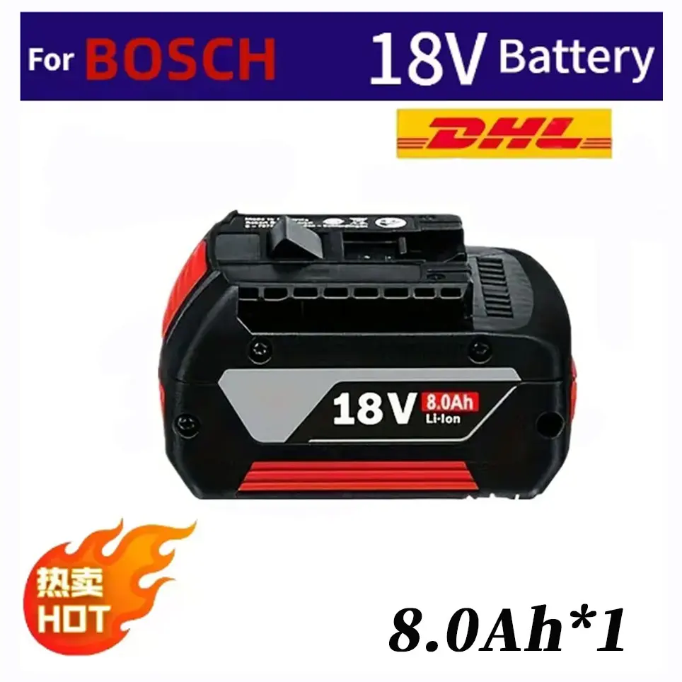 Pour BOSCH 18V 8.0Ah batterie accessoires Lithium Ion Rechargeable adapté pour BAT609 BAT609G BAT618 BAT618G BAT614