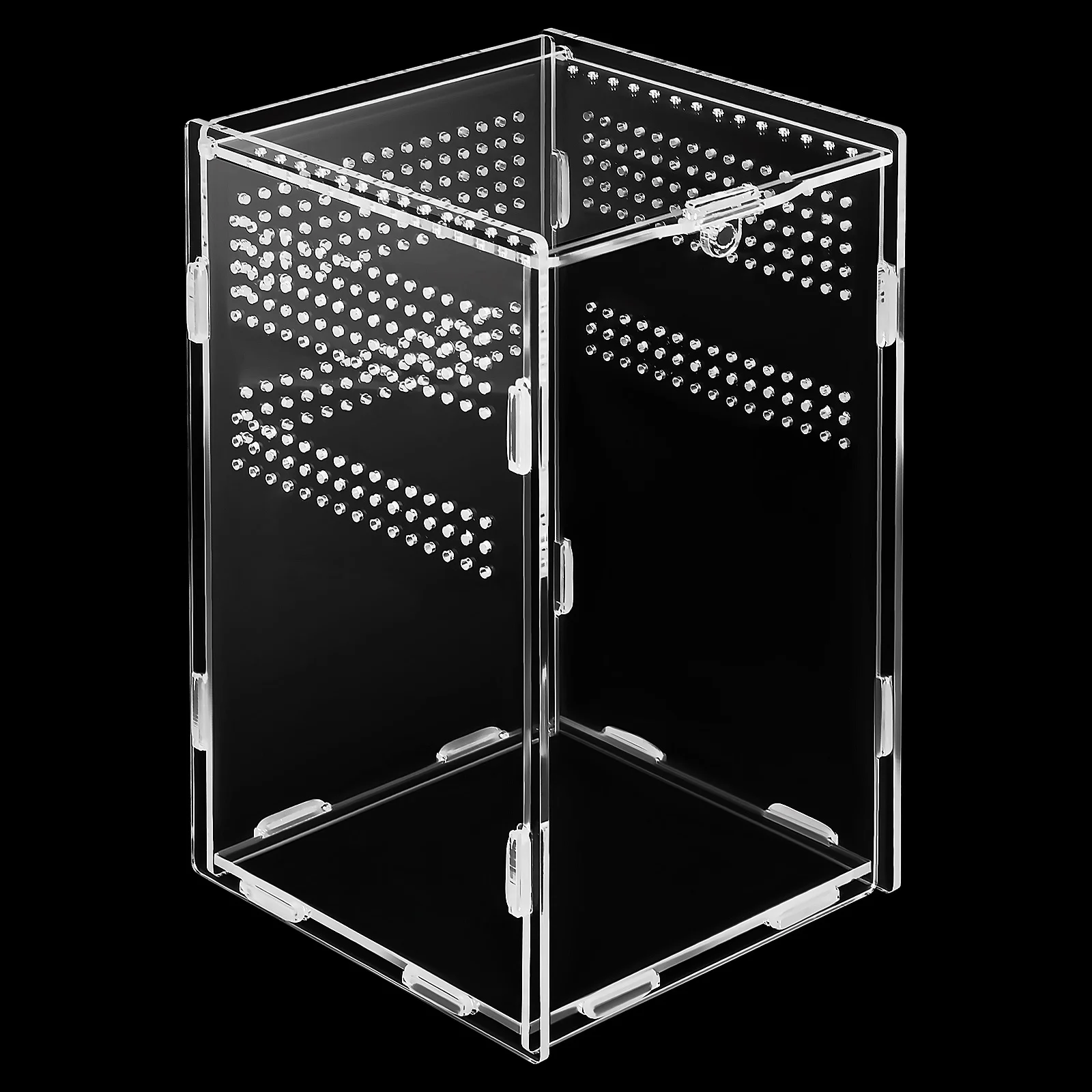 

Lizard Tank Reptile Feeding Box Transparent Sturdy Acrylic Enclosure for Spider Tarantula Frog Snail Insect Terrarium