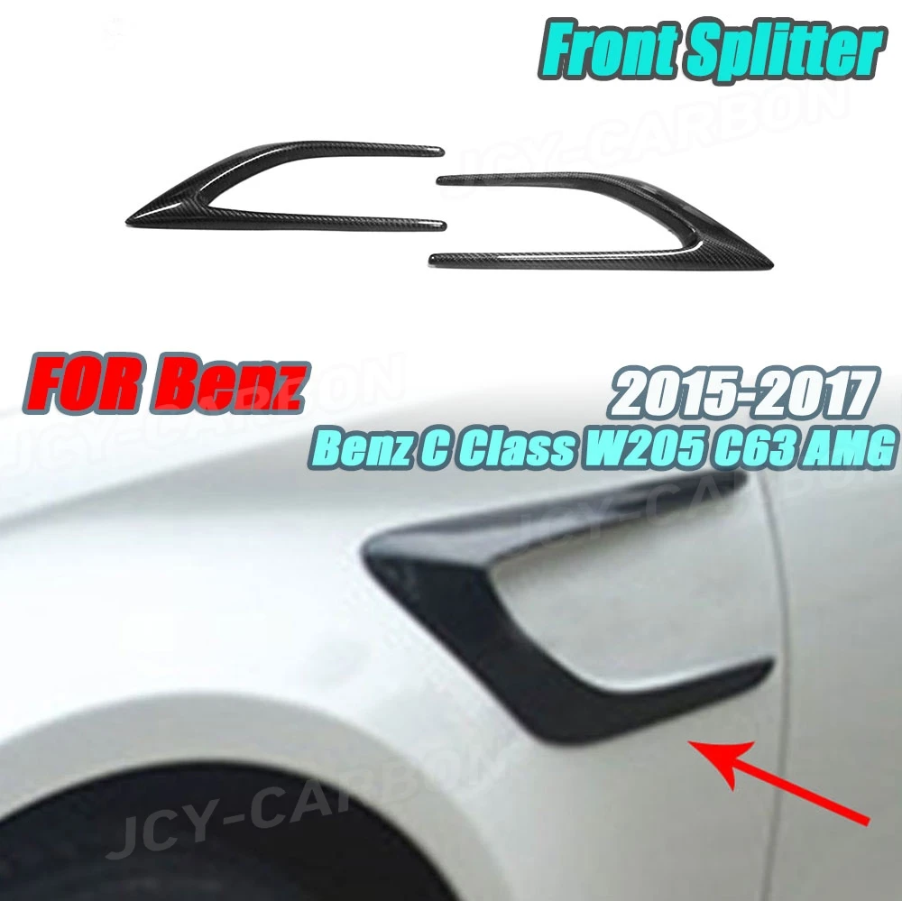 

JCYECF боковой бампер из углеродного волокна, вентиляционные отверстия на крыло для Mercedes Benz C Class W205 C63 AMG C200 C260 C300 Sedan Coupe 2015 2016 2017