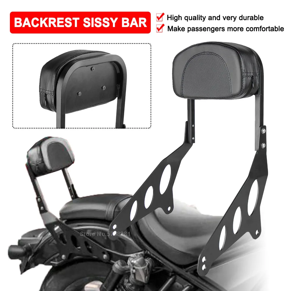 For Honda Rebel CM1100 CMX1100 CM/CMX 1100 2021 2022 2023 2024 Motorcycle Rear Passenger Backrest Sissy Bar With Luggage Rack