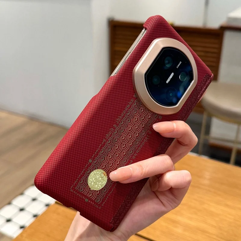

For Huawei Mate X7 X6 X5 X3 Case Protective Carbon Fiber Be rich Design For Magsafe Middle Pattern Mobile Phone Back Cover