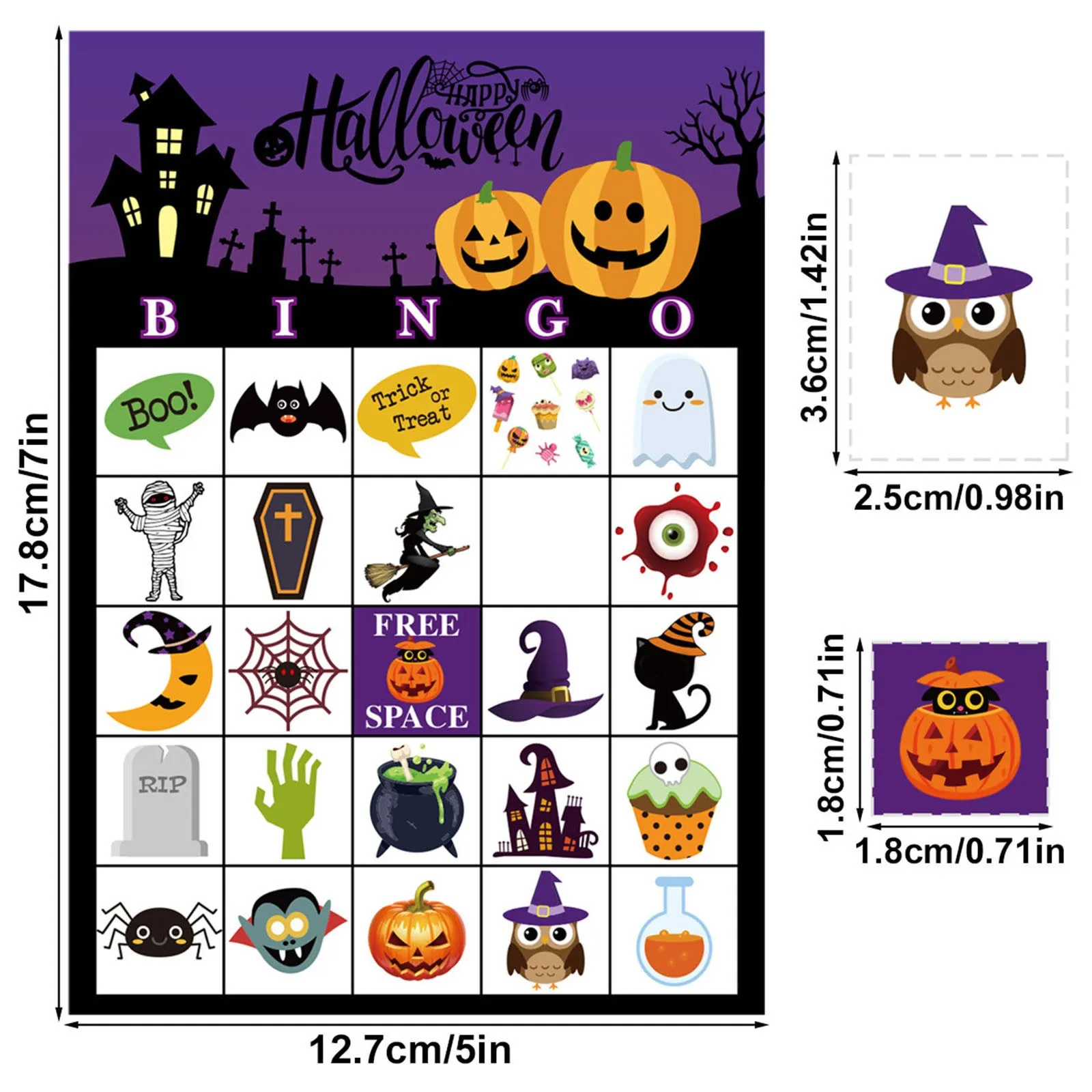 Gry na Halloween-Halloween Bingo Party Table Cards-Kids Halloween Games Halloween Party Favors - Halloween Toys & Party Supplies