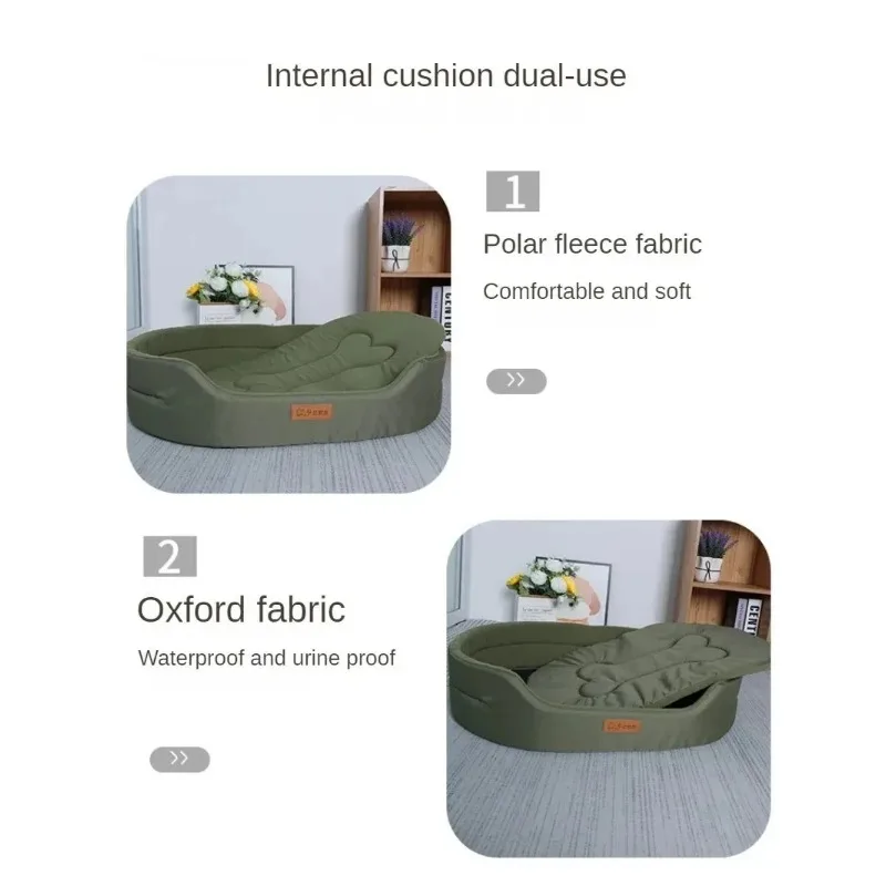 Winter Dog Pet Beds Square Dog Bed For Large Dogs Custom Size Dog Sofa Beds Waterproof Customized Pet Bed Inner Pad Washable
