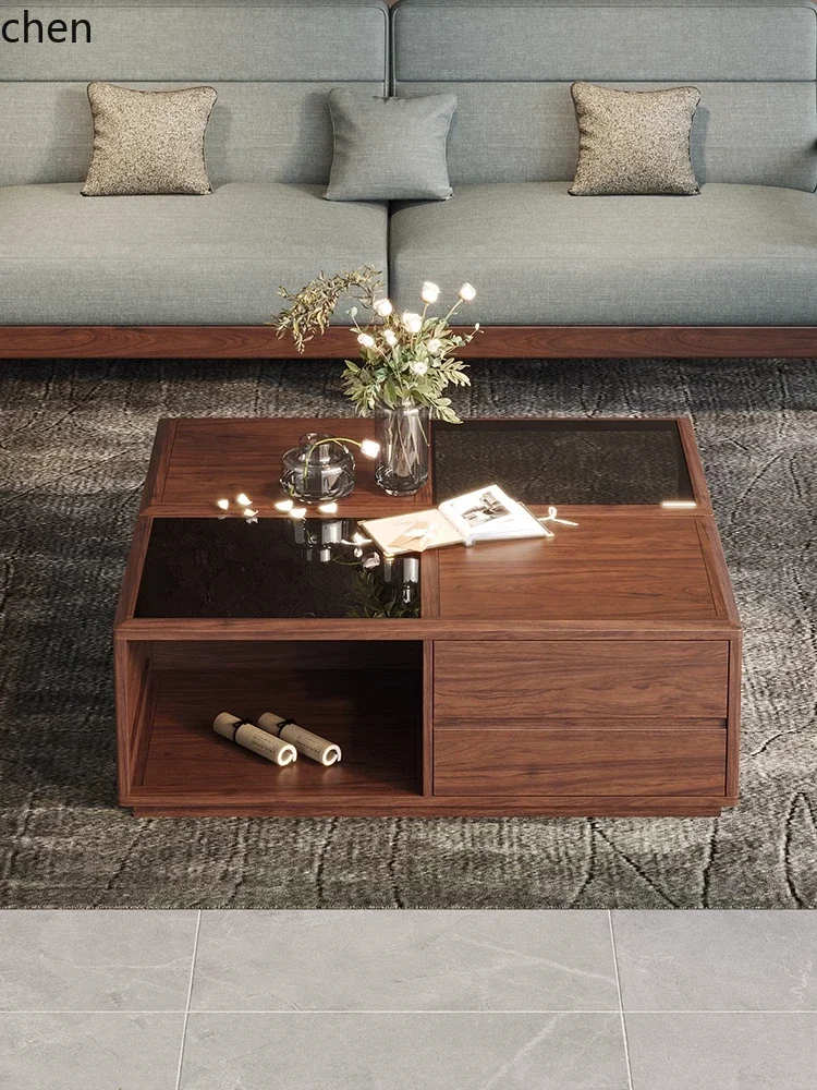 TQH-c13  ebony solid wood table household living room coffee table TV cabinet combination