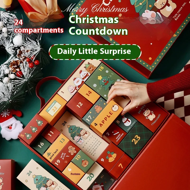 

Reusable Christmas Countdown Box - Fillable Advent Calendar Gift Bag for Kids DIY Surprise Holiday Packaging The best gift